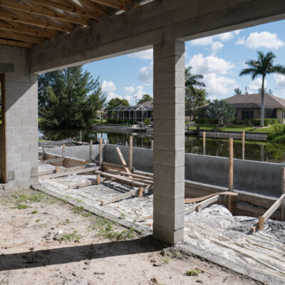 Construction Phase Villa Sunny Place Cape Coral Florida Lanai