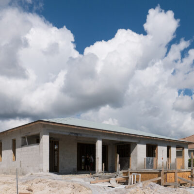 Construction Phase Villa Sunny Place Cape Coral Florida Back Side View