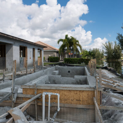 Construction Phase Villa Sunny Place Cape Coral Florida Pool Area