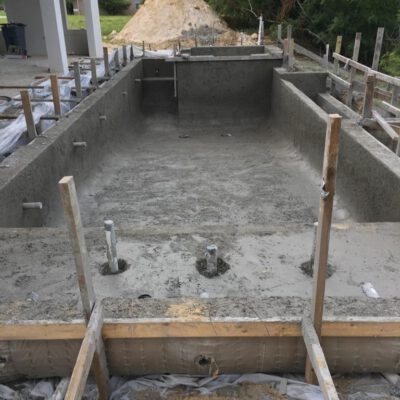 Construction Phase Former Vacation Home Cape Coral Florida Concrete Pool